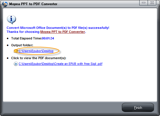 convert ppt to pdf-finish